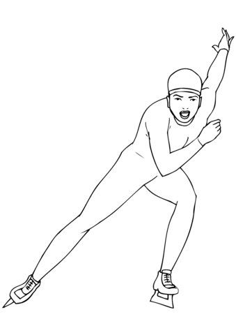 Short Track Speed Skating Coloring Page